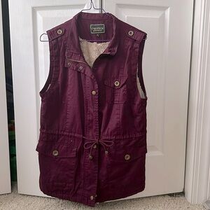 Maroon Vest Faux Fur lining